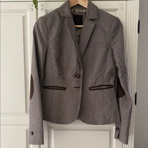 The Limited Checkered Blazer with Brown Details